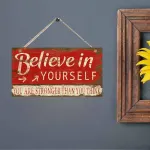 Vintage Wooden Inspirational Wall Decor Sign Believe In Yourself