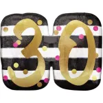 18 Inch Pink And Gold Milestone Birthday Holographic Supershape Balloons