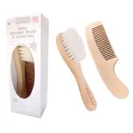 Hugs And Kisses Baby Wooden Hair Brush And Comb Set