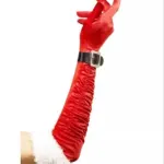 Santa Gloves With Fur And Belt Feature