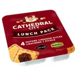 Cathedral City 4 Mature Cheddar Slices Crackers And Pickle Lunch Pack 122g