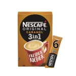 Nescafe 3 In 1 Caramel Instant Coffee, 6 Sachets X 17g