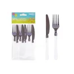 Bello 8 Pack Reusable Plastic Party Cutlery Set