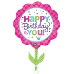 Pink & Teal Happy Birthday Foil Supershape