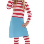 Kids Wheres Wanda Costume (hat Top Glasses Skirt And Tights)