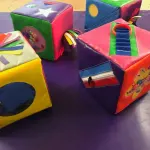 Quality Sensory Soft Play Cubes 10 Inch X 10 Inch X Set 4 Multi Coloured Vary