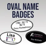 Oval Name Badges - 70 X 39mm