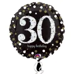 18 Inch Black And Gold Milestone Birthday Foil Balloons