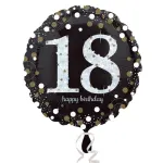 18 Inch Black And Gold Milestone Birthday Foil Balloons