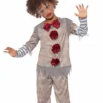 Vintage Clown Boy Top Trousers And Hat - Small