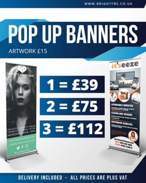 2 X Standard Pop Up Banners Bright Future Business Solutions | Branding ...