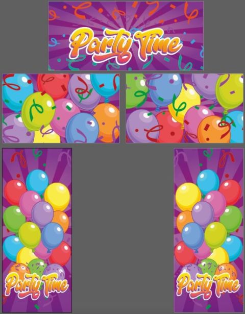 2 Piece Velcro Artwork Partytime Theme Purple