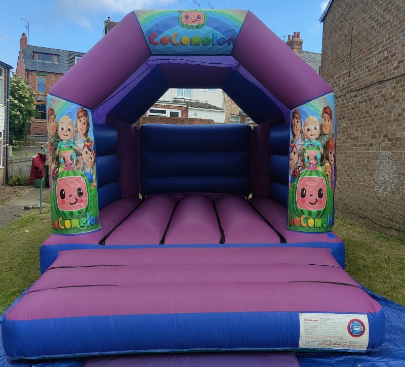Purple And Blue Bouncy Castle Inflatable and Soft Play Hire