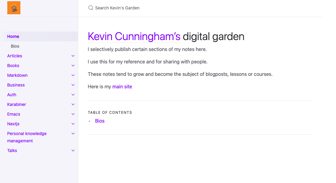 ScreenShot of @dolearning digital garden