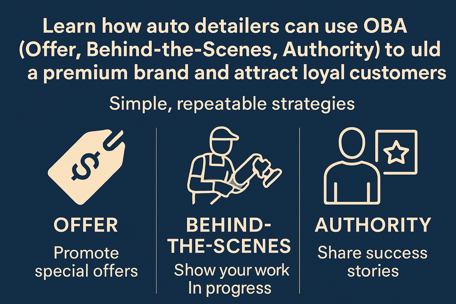 How auto detailers can use OBA to build a consistent premium brand
