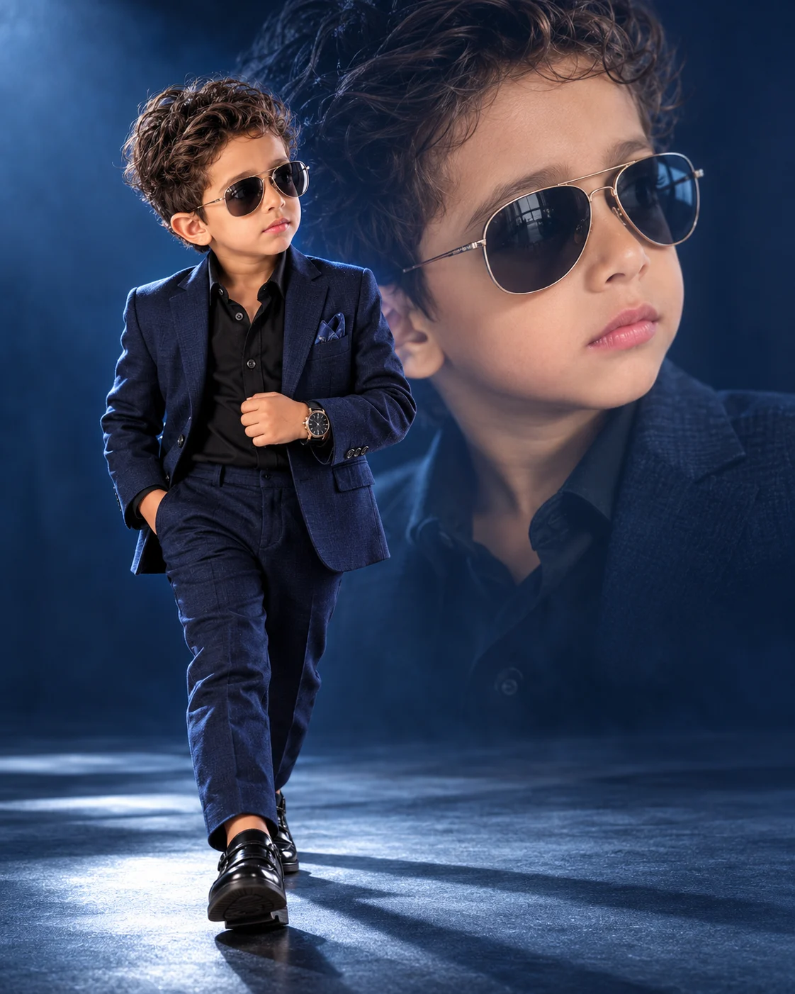 Stylish Boy Luxury Fashion Portrait with Oversized Face AI Prompt (2)