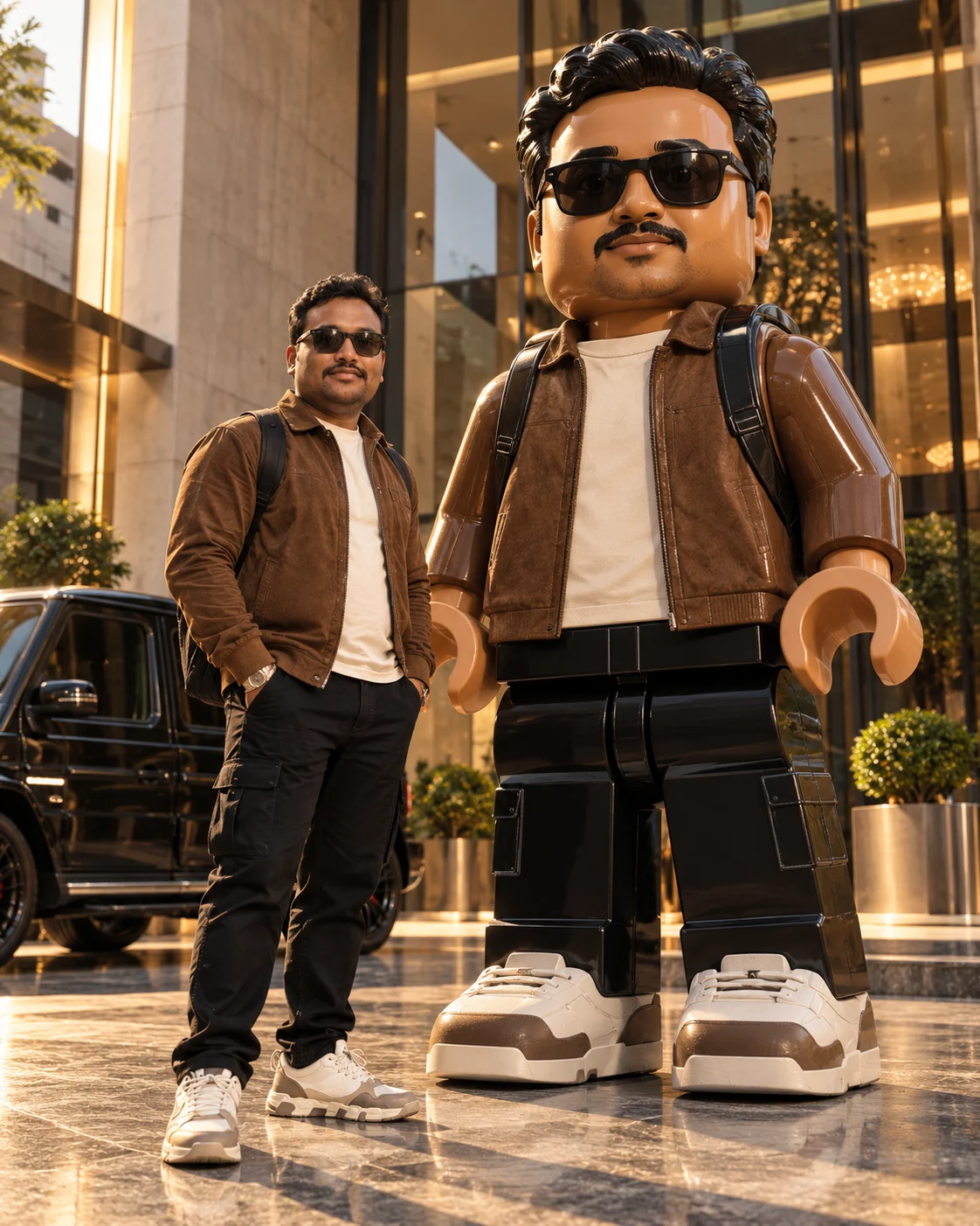 Giant LEGO Self AI Photo Editing Prompt | Luxury Streetwear (3)