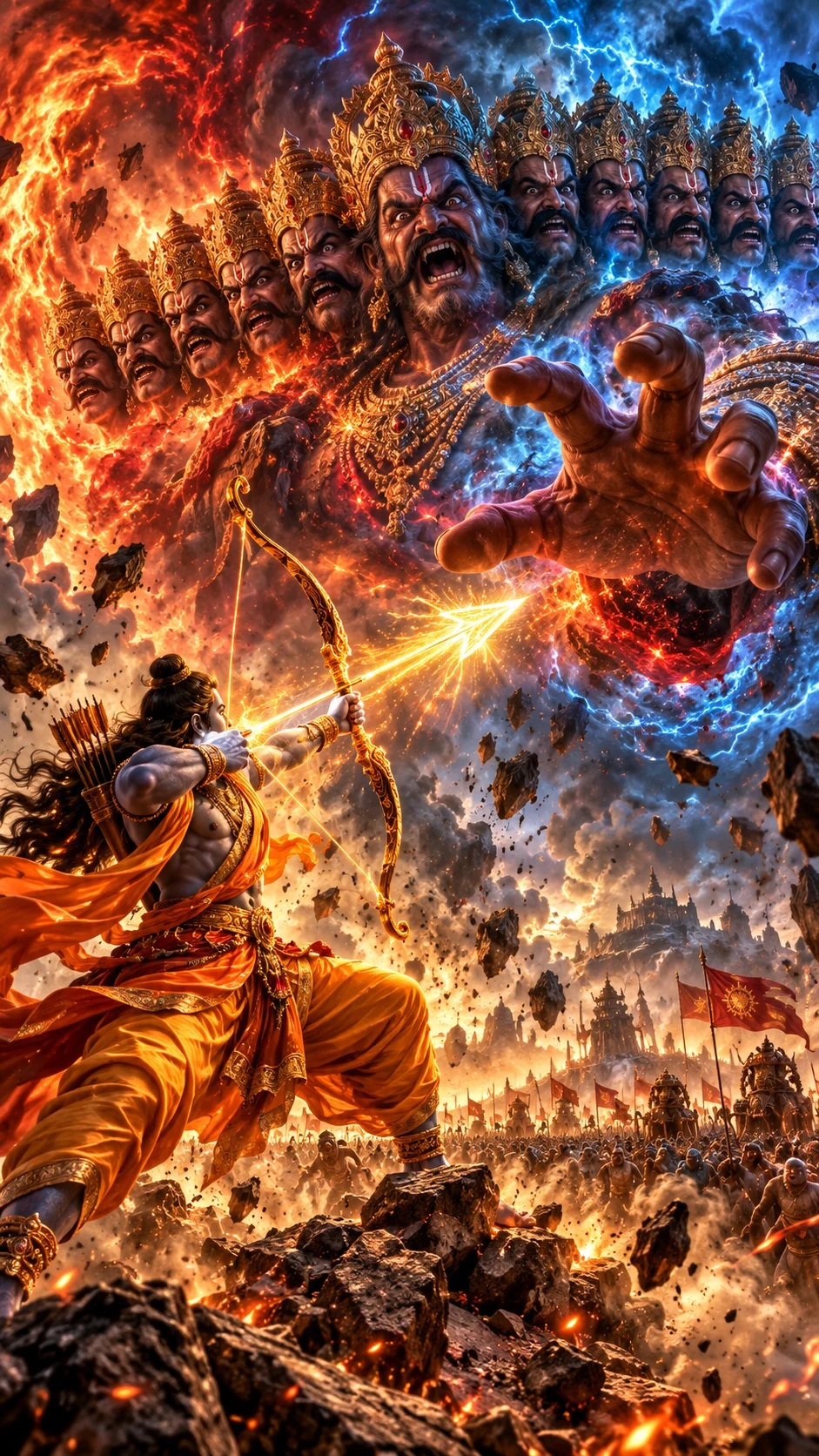 Lord Rama vs Ten-Headed Ravana Epic Battle AI Image Prompt (2)