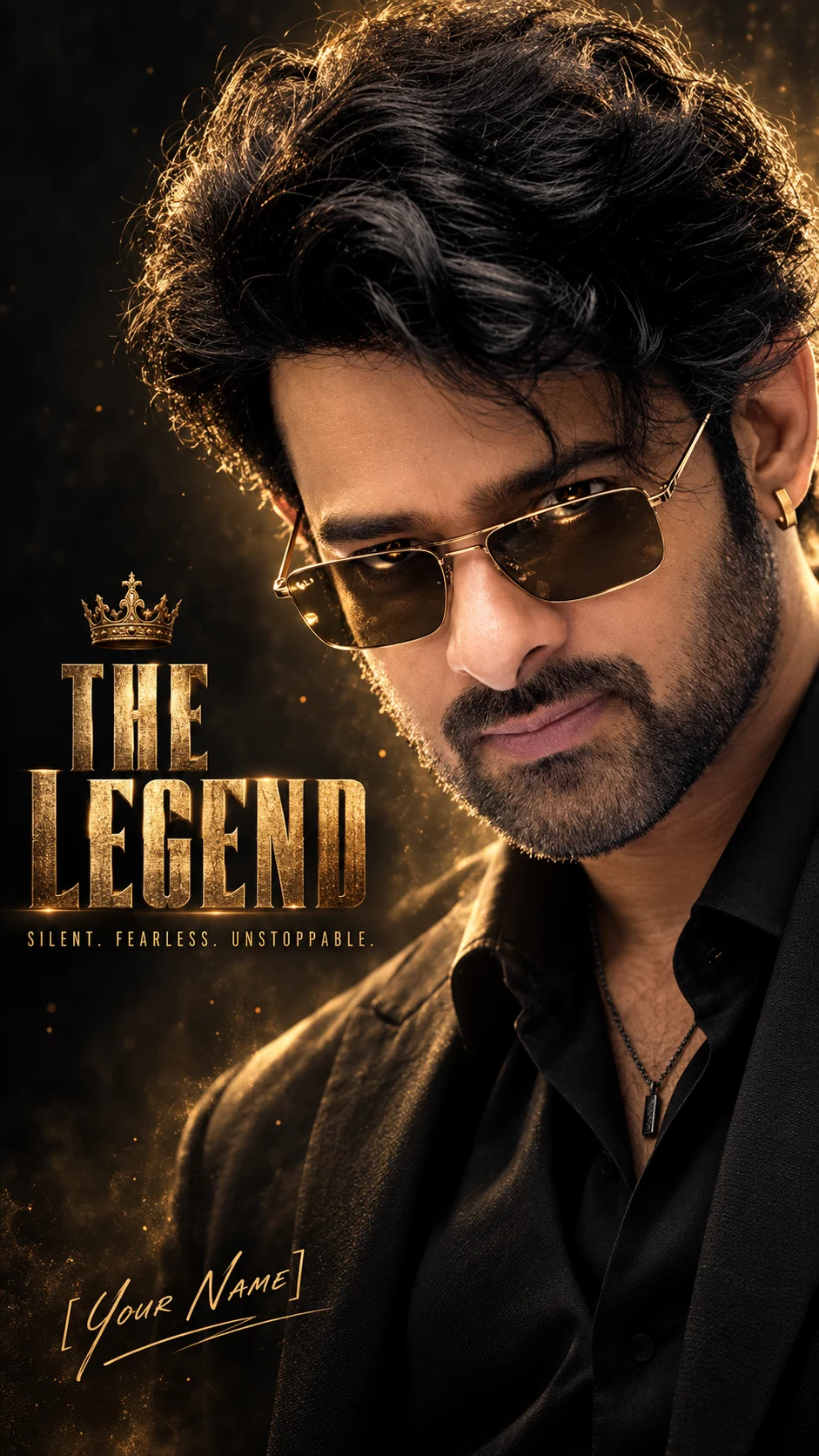 Black Suit Cinematic Movie Poster Design Prompt with Gold Crown and Dark Aesthetic (2)