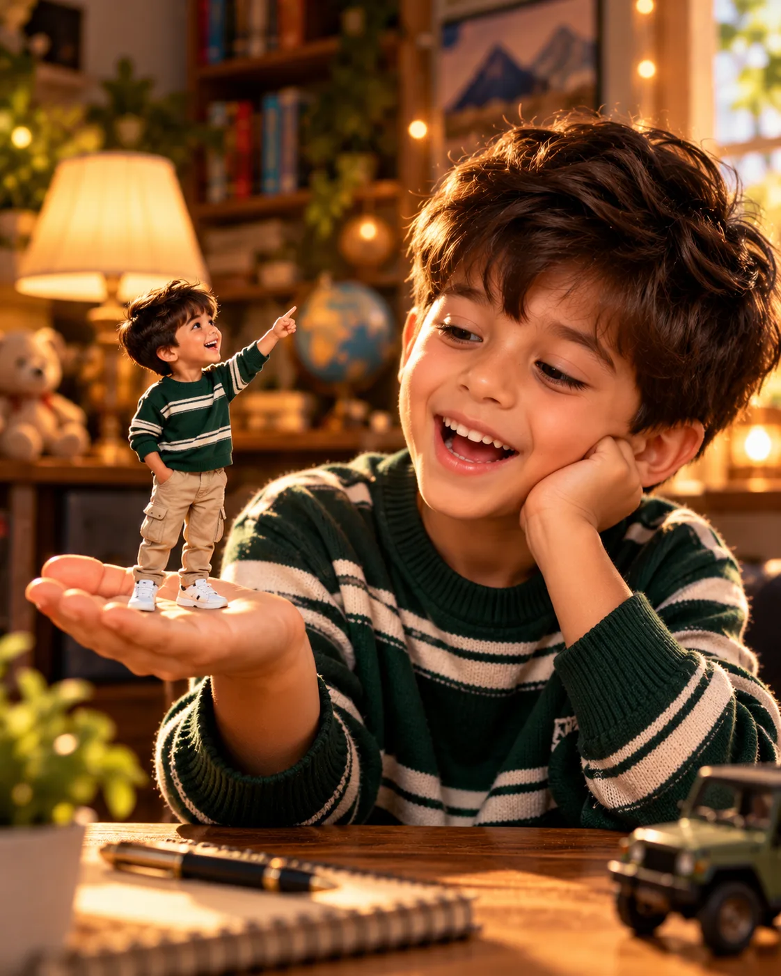 Miniature Boy Photo Editing Prompt | AI Mini Me Effect for Kids (2)