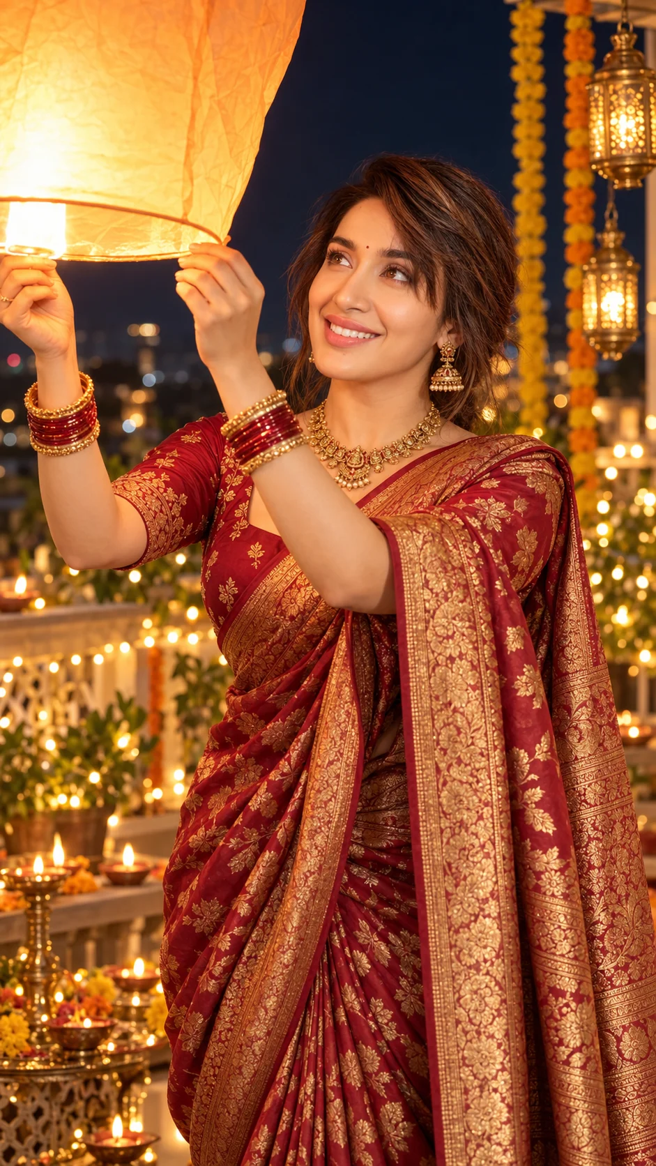 Diwali Sky Lantern Photoshoot Prompt (2)