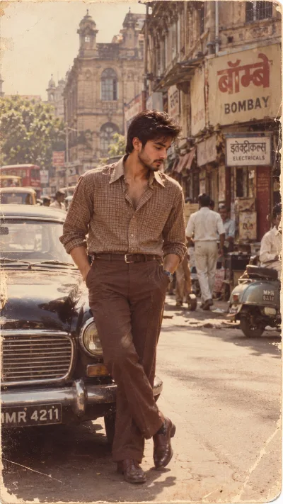 1970s Bombay Retro Photo AI Prompt | Authentic Indian Vintage Film Look