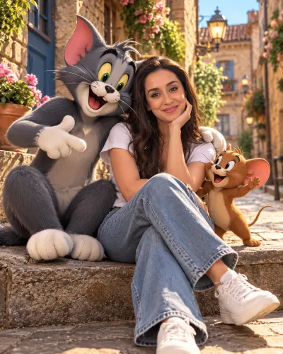Tom and Jerry Human Character Crossover AI Photo Edit