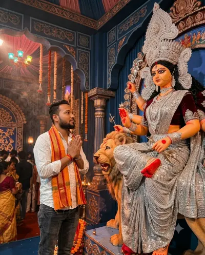 Divine Maa Durga Blessings AI Photo Edit ✨