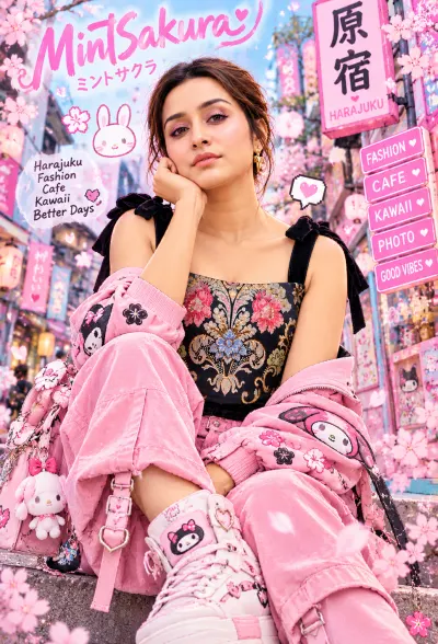 Harajuku Kawaii Fashion AI Photo Editing Prompt