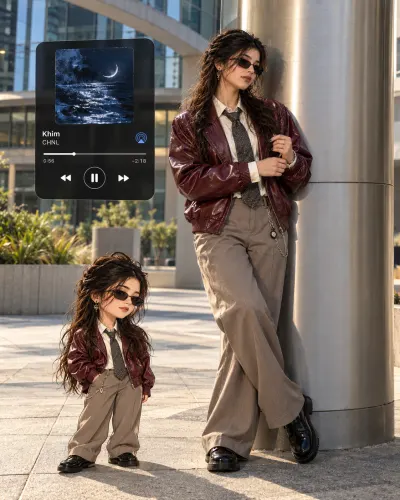 Chibi Character With Music Player UI AI Photo Editing Prompt