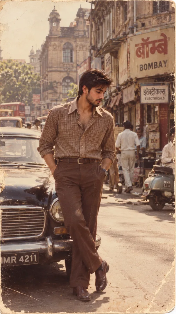 1970s Bombay Retro Photo AI Prompt | Authentic Indian Vintage Film Look