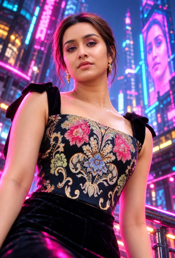 Cyberpunk Neon Glow AI Portrait Photo Edit