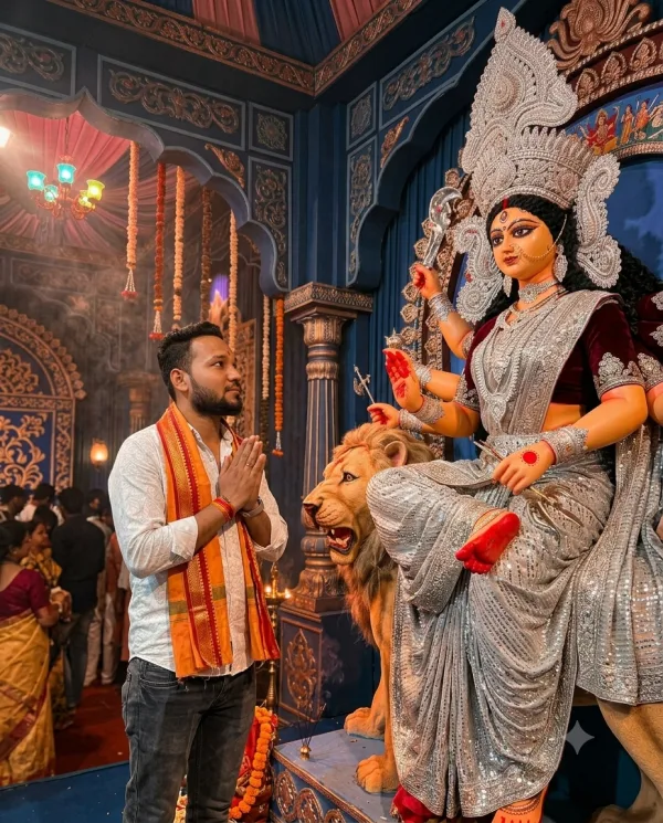 Divine Maa Durga Blessings AI Photo Edit ✨