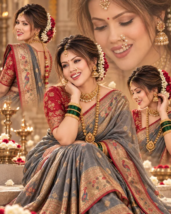 Maharashtrian Bridal Saree AI Photo Editing Prompt