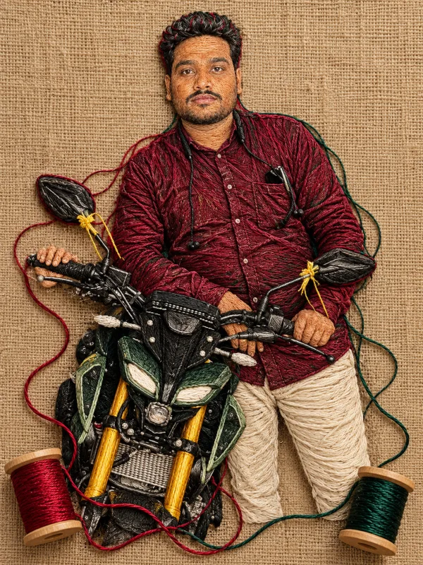 3D Thread Art Portrait AI Photo Editing Prompt