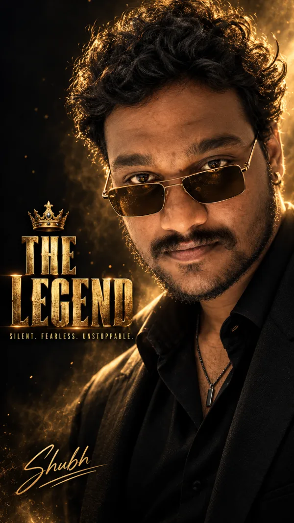 Black Suit Cinematic Movie Poster Design Prompt with Gold Crown and Dark Aesthetic