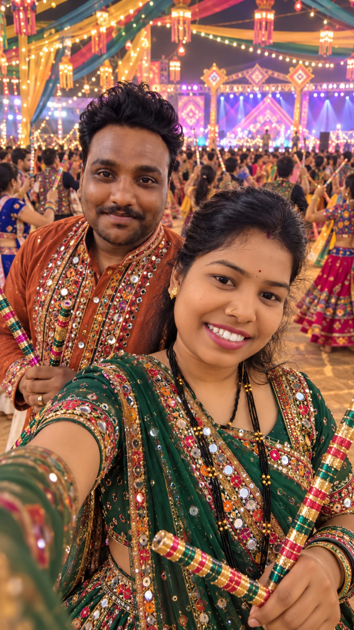 Navratri Garba Couple Portrait Selfie Prompt (2)