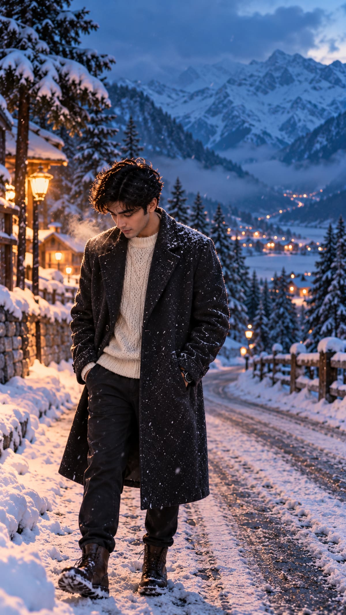 Ultra-Realistic Cinematic Winter Mountain Portrait Prompt (2)