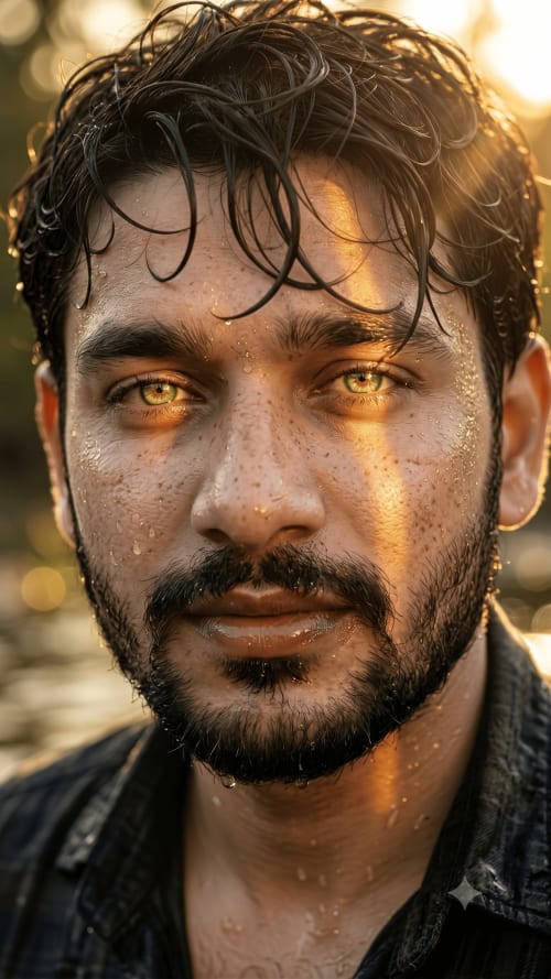 Golden Sweats and Ethereal Eyes