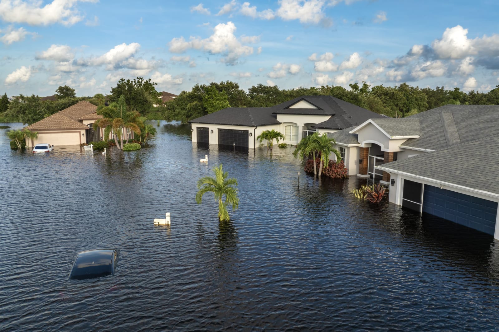 Flooded street in Miami Florida neighborhood showing why flood insurance is essential for South Florida homeowners