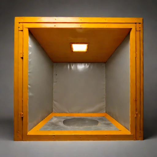 An adit-entry survey chamber, photographed against a plain background