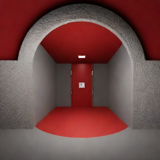 An adit-entry survey chamber, photographed against a plain background