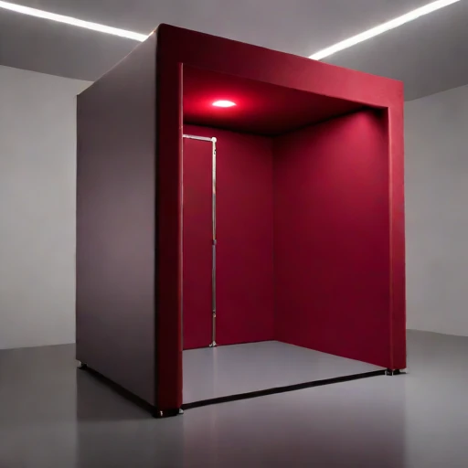 An ambient-floor audition vault, photographed against a plain background
