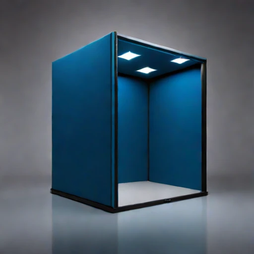 An ambient-floor audition vault, photographed against a plain background