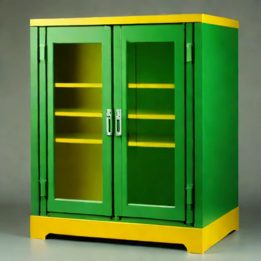 An ash-sealed conservation cabinet, photographed against a plain background