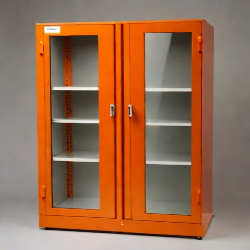 An ash-sealed conservation cabinet, photographed against a plain background