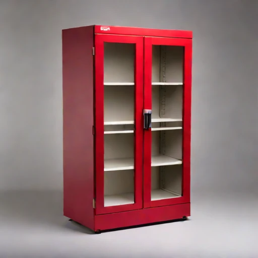 An ash-sealed conservation cabinet, photographed against a plain background
