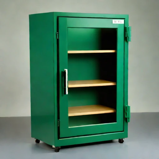 An ash-sealed conservation cabinet, photographed against a plain background
