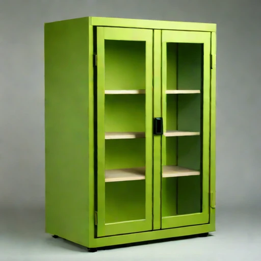 An ash-sealed conservation cabinet, photographed against a plain background