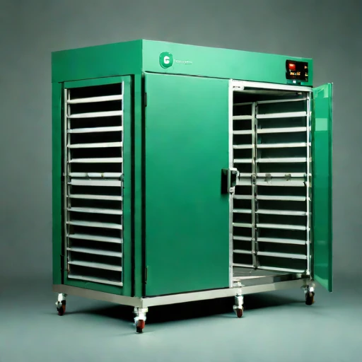 An adiabatic-stage drying cabinet, photographed against a plain background